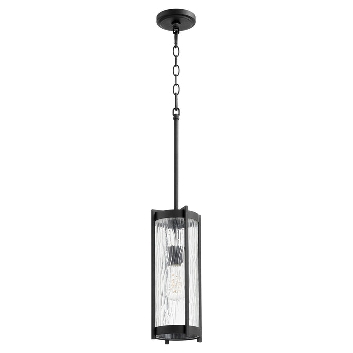 Quorum Home Quorum - 809-69 - One Light Pendant - Textured Black w/ Clear Chisseled Glass