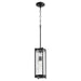 Quorum Home Quorum - 809-69 - One Light Pendant - Textured Black w/ Clear Chisseled Glass