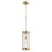 Quorum Home Quorum - 809-80 - One Light Pendant - Aged Brass w/ Clear Chisseled Glass