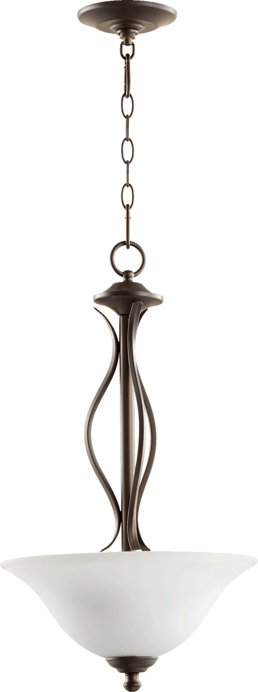 Quorum Home Quorum - 8110-3-186 - Three Light Pendant - Oiled Bronze w/ Satin Opal