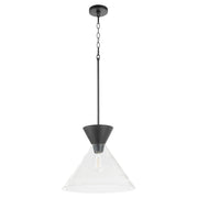 Quorum Home Quorum - 8119-259 - One Light Pendant - Matte Black w/ Clear Glass