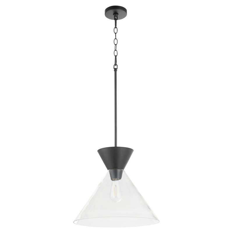 Quorum Home Quorum - 8119-259 - One Light Pendant - Matte Black w/ Clear Glass