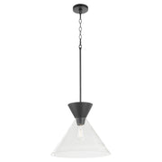 Quorum Home Quorum - 8119-259 - One Light Pendant - Matte Black w/ Clear Glass