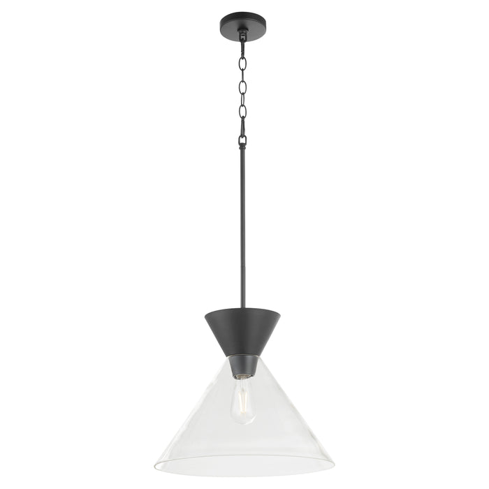 Quorum Home Quorum - 8119-259 - One Light Pendant - Matte Black w/ Clear Glass