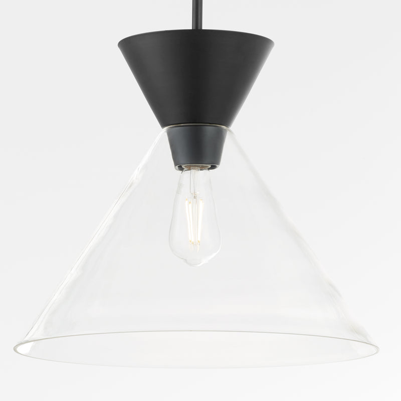 Quorum Home Quorum - 8119-259 - One Light Pendant - Matte Black w/ Clear Glass