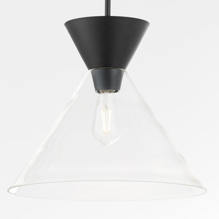 Quorum Home Quorum - 8119-259 - One Light Pendant - Matte Black w/ Clear Glass