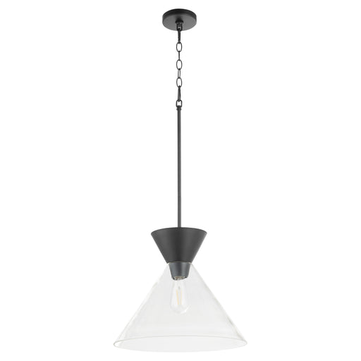 Quorum Home Quorum - 8119-259 - One Light Pendant - Matte Black w/ Clear Glass