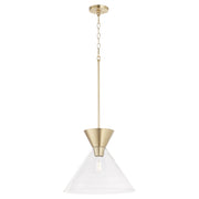 Quorum Home Quorum - 8119-280 - One Light Pendant - Aged Brass w/ Clear Glass