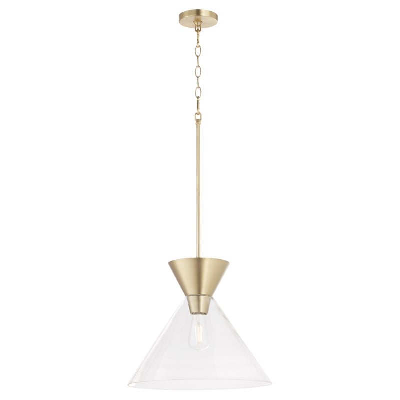 Quorum Home Quorum - 8119-280 - One Light Pendant - Aged Brass w/ Clear Glass