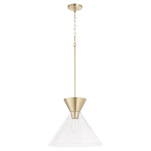 Quorum Home Quorum - 8119-280 - One Light Pendant - Aged Brass w/ Clear Glass