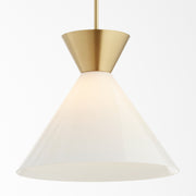 Quorum Home Quorum - 8119-80 - One Light Pendant - Aged Brass w/ Gloss Opal