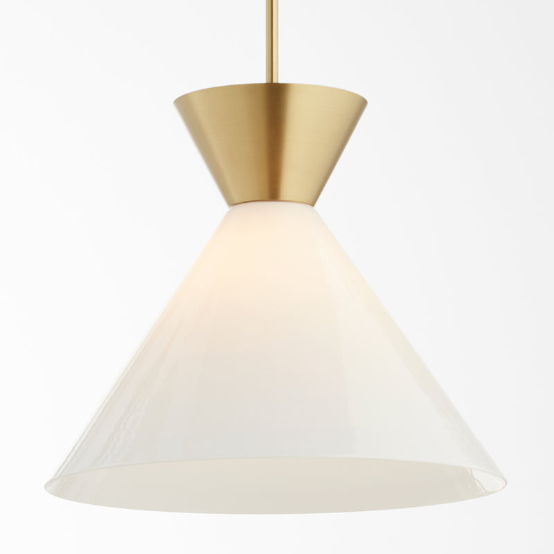 Quorum Home Quorum - 8119-80 - One Light Pendant - Aged Brass w/ Gloss Opal