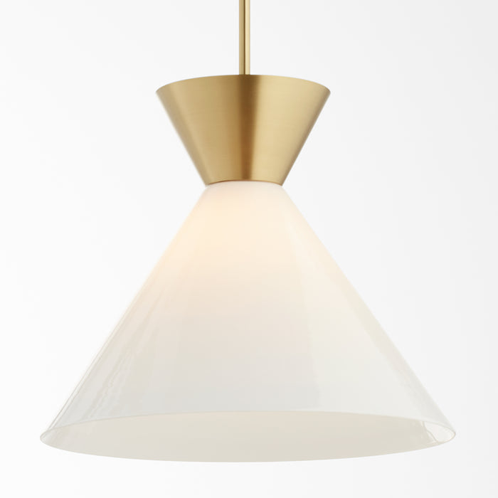 Quorum Home Quorum - 8119-80 - One Light Pendant - Aged Brass w/ Gloss Opal