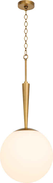 ASTRO 14" Opal Pendant - Brushed Brass