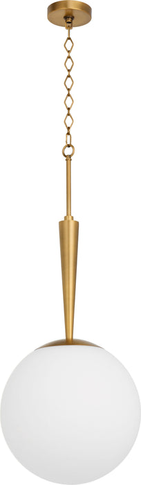 ASTRO 14" Opal Pendant - Brushed Brass