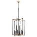 Quorum Home Quorum - 8134-9-69 - Nine Light Entry - Textured Black w/ Weathered Oak Finish