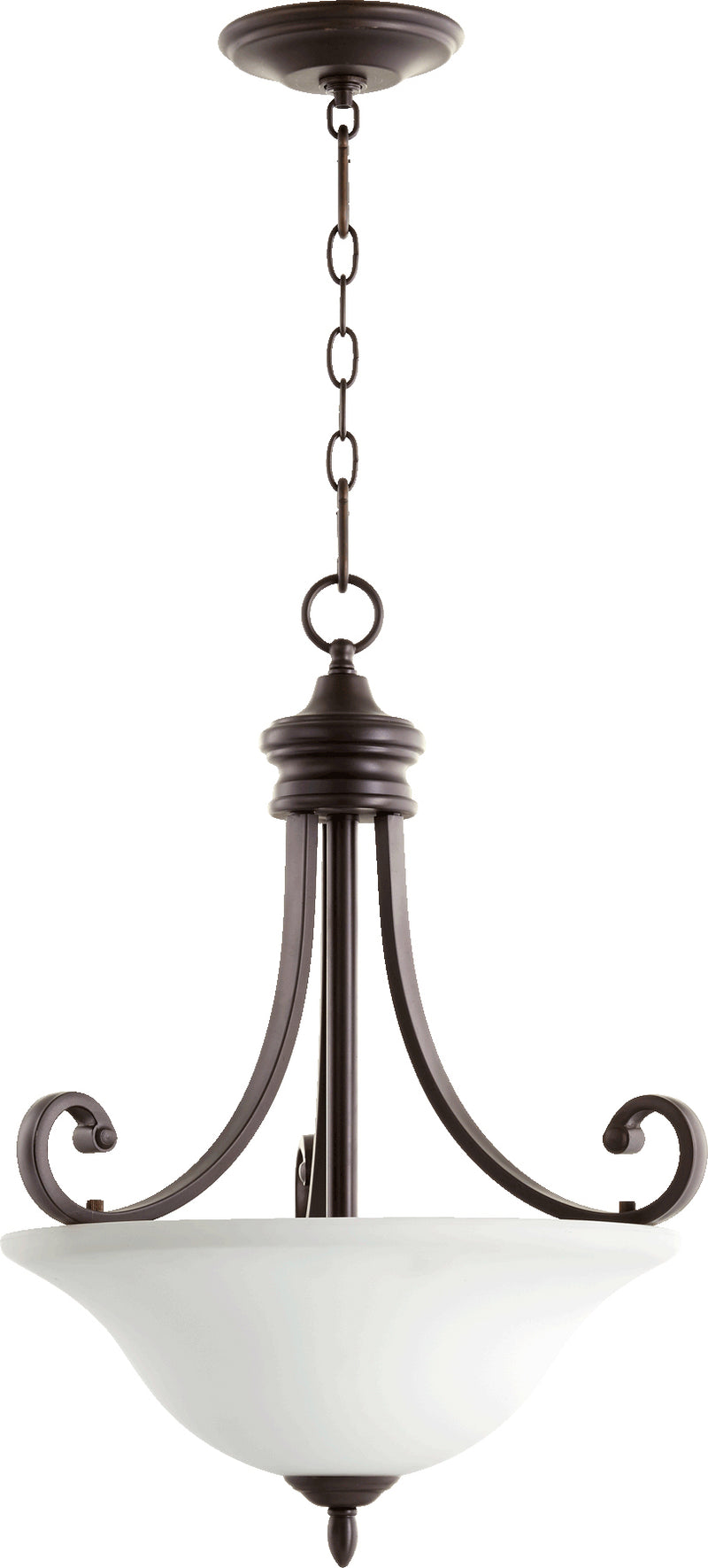 Quorum Home Quorum - 8154-3-186 - Three Light Pendant - Oiled Bronze w/ Satin Opal