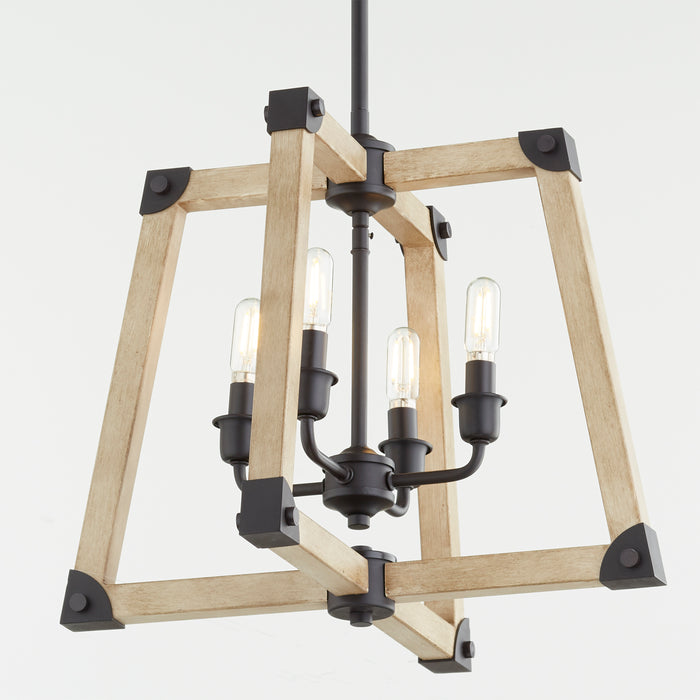 Quorum Home Quorum - 8189-4-69 - Four Light Pendant - Textured Black w/ Driftwood finish