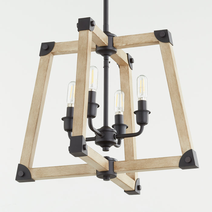 Quorum Home Quorum - 8189-4-69 - Four Light Pendant - Textured Black w/ Driftwood finish