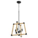 Quorum Home Quorum - 8189-4-69 - Four Light Pendant - Textured Black w/ Driftwood finish
