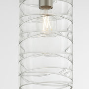 Quorum Home Quorum - 8191-65 - One Light Pendant - Satin Nickel w/ Textured Glass