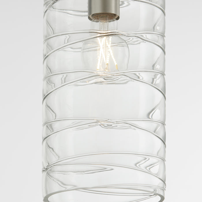 Quorum Home Quorum - 8191-65 - One Light Pendant - Satin Nickel w/ Textured Glass