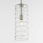 Quorum Home Quorum - 8191-65 - One Light Pendant - Satin Nickel w/ Textured Glass