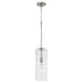 Quorum Home Quorum - 8191-65 - One Light Pendant - Satin Nickel w/ Textured Glass