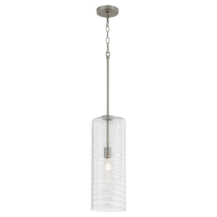 Quorum Home Quorum - 8192-65 - One Light Pendant - Satin Nickel w/ Textured Glass