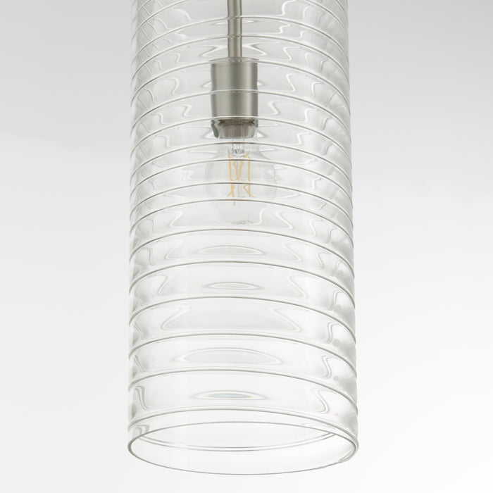 Quorum Home Quorum - 8192-65 - One Light Pendant - Satin Nickel w/ Textured Glass