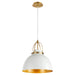 Quorum Home Quorum - 823-0880 - One Light Pendant - Studio White w/ Aged Brass