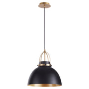 Quorum Home Quorum - 823-5980 - One Light Pendant - Matte Black w/ Aged Brass