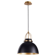 Quorum Home Quorum - 823-5980 - One Light Pendant - Matte Black w/ Aged Brass