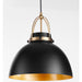 Quorum Home Quorum - 823-5980 - One Light Pendant - Matte Black w/ Aged Brass