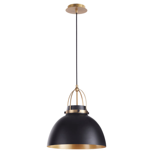 Quorum Home Quorum - 823-5980 - One Light Pendant - Matte Black w/ Aged Brass