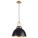 Quorum Home Quorum - 823-5980 - One Light Pendant - Matte Black w/ Aged Brass