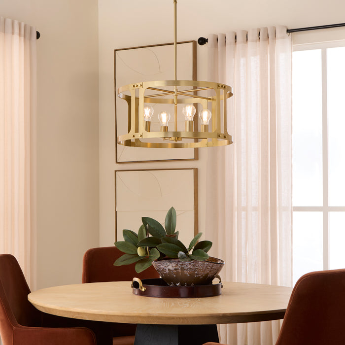 COLBURN 4 Light Pendant - Brushed Brass