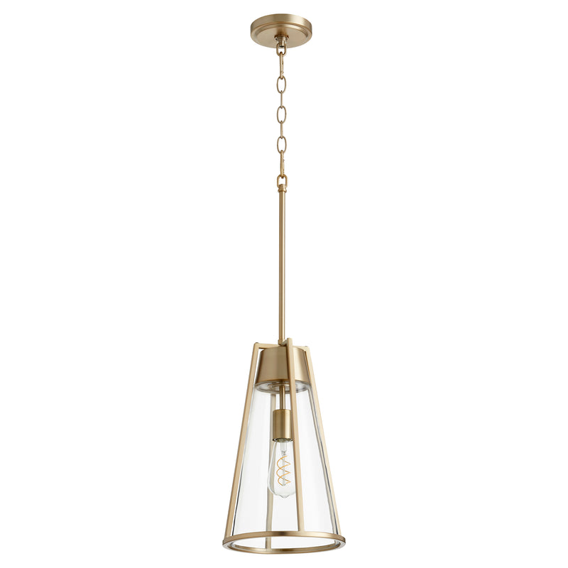 Quorum Home Quorum - 826-80 - One Light Pendant - Aged Brass w/ Clear