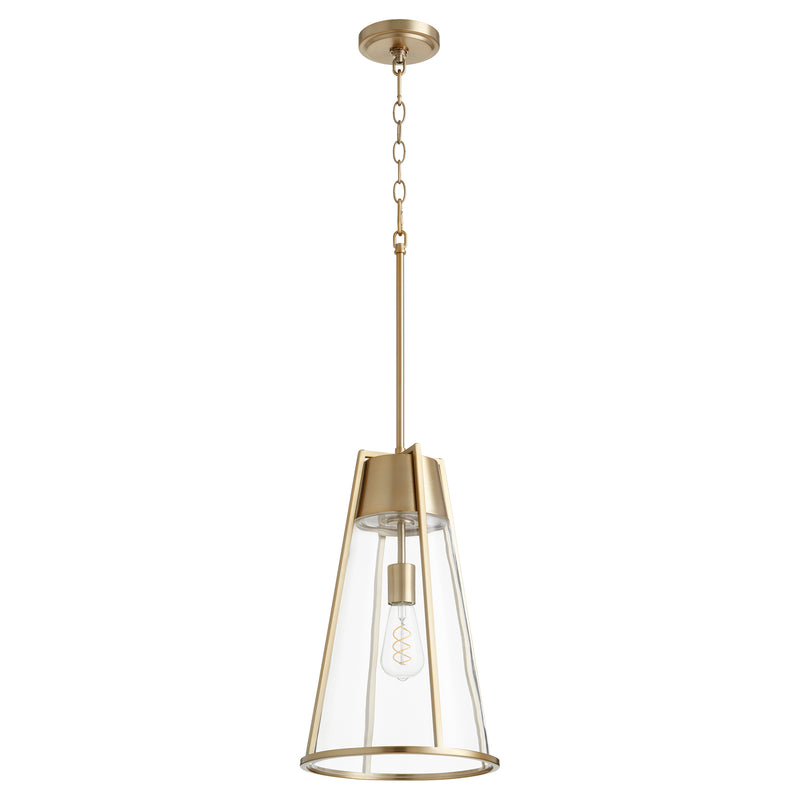 Quorum Home Quorum - 827-80 - One Light Pendant - Aged Brass w/ Clear