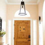 Quorum Home Quorum - 828-69 - One Light Pendant - Textured Black w/ Clear