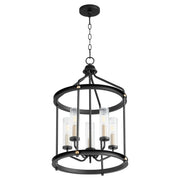 Quorum Home Quorum - 829-5-6980 - Five Light Entry Pendant - Textured Black w/ Aged Brass