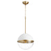 Quorum Home Quorum - 83-12-0880 - One Light Pendant - Studio White w/ Aged Brass