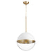 Quorum Home Quorum - 83-14-0880 - One Light Pendant - Studio White w/ Aged Brass