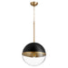 Quorum Home Quorum - 83-14-6980 - One Light Pendant - Textured Black w/ Aged Brass