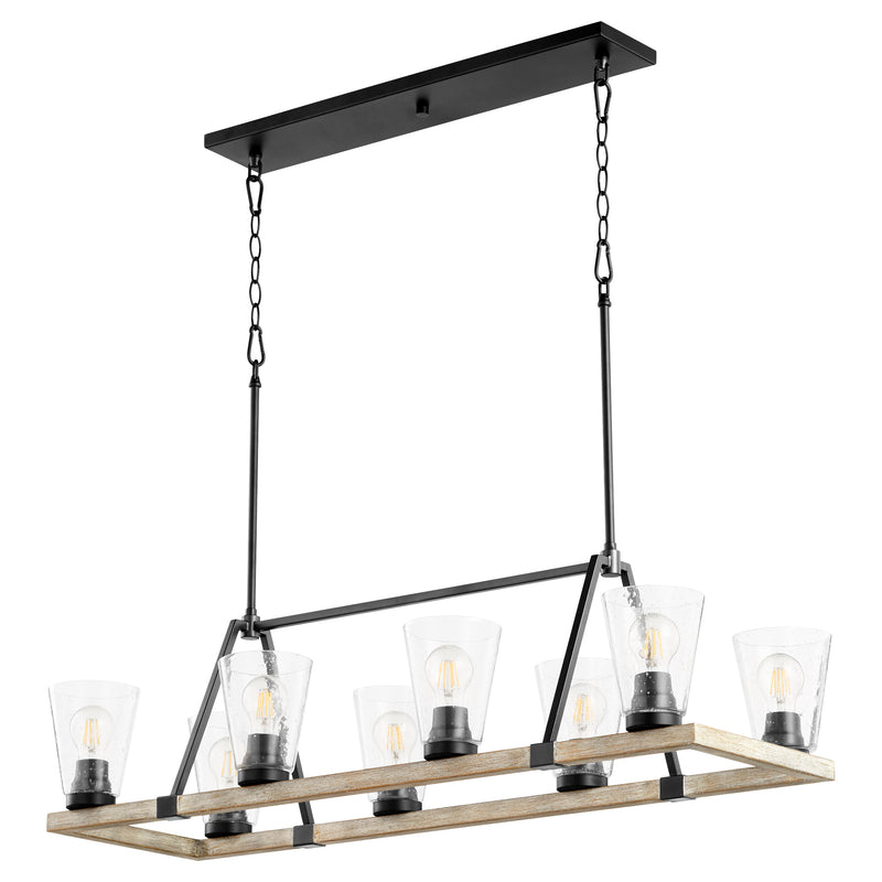 Quorum Home Quorum - 83-8-6941 - Eight Light Chandelier - Textured Black w/ Weathered Oak Finish