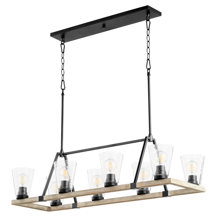 Quorum Home Quorum - 83-8-6941 - Eight Light Chandelier - Textured Black w/ Weathered Oak Finish