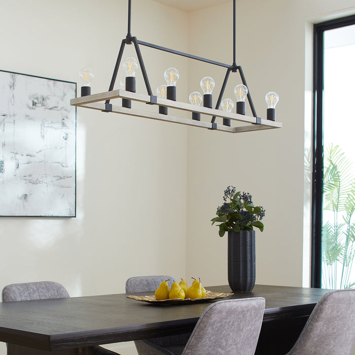 Quorum Home Quorum - 84-10-6941 - Ten Light Chandelier - Textured Black w/ Weathered Oak Finish