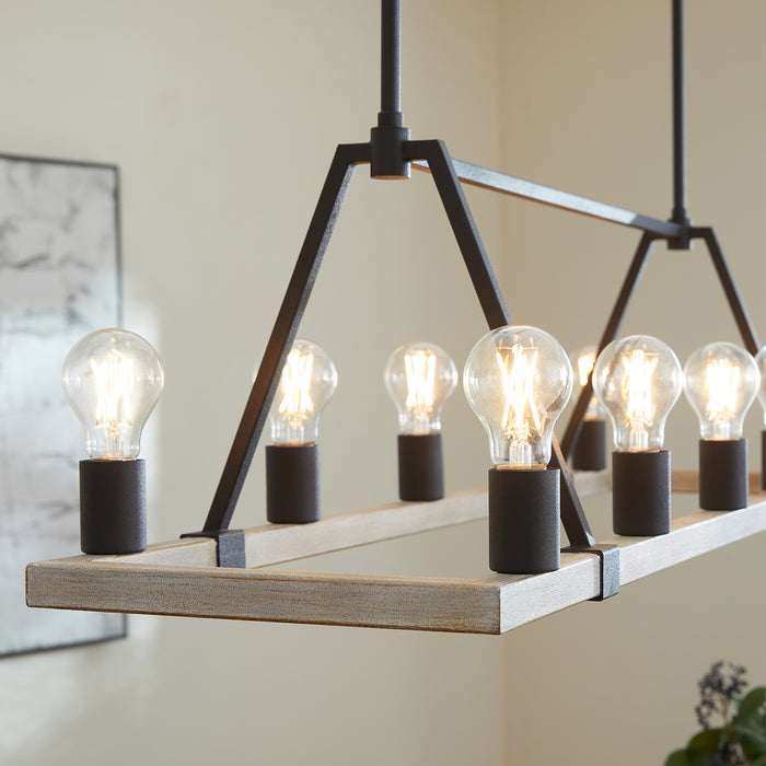 Quorum Home Quorum - 84-10-6941 - Ten Light Chandelier - Textured Black w/ Weathered Oak Finish