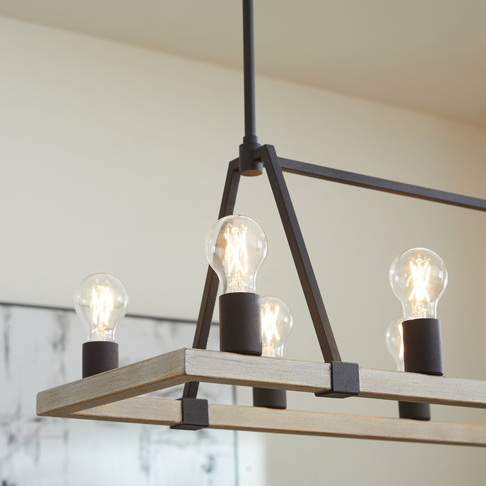 Quorum Home Quorum - 84-10-6941 - Ten Light Chandelier - Textured Black w/ Weathered Oak Finish