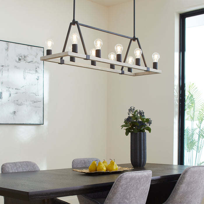 Quorum Home Quorum - 84-10-6941 - Ten Light Chandelier - Textured Black w/ Weathered Oak Finish